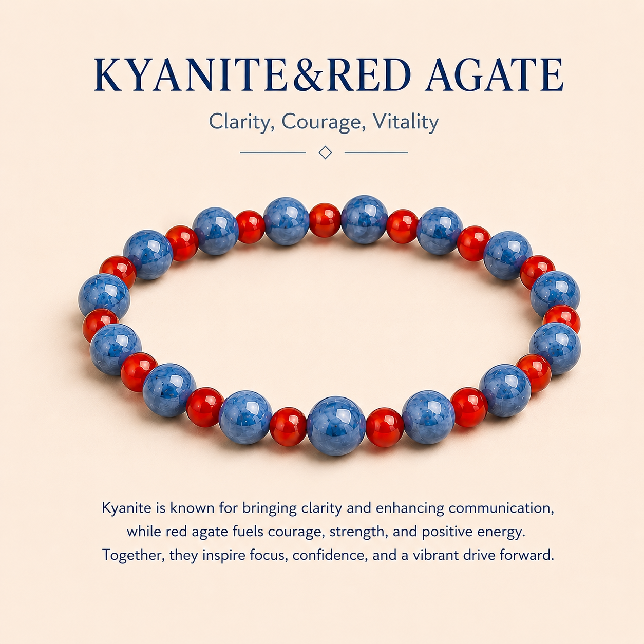 Kyanite & Red Agate Energy Bracelets