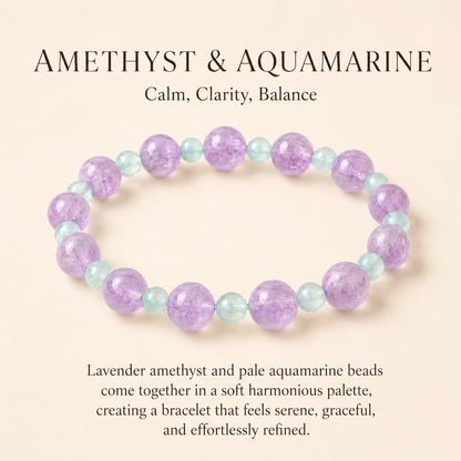 Amethyst & Aquamarine Energy Bracelets