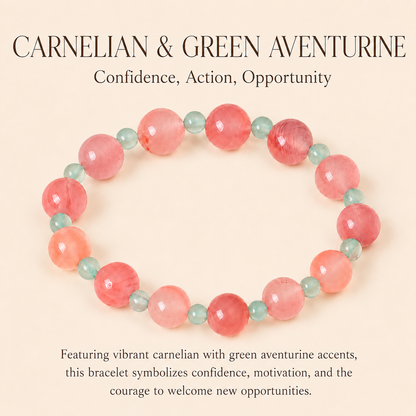 Carnelian & Green Aventurine Energy Bracelets