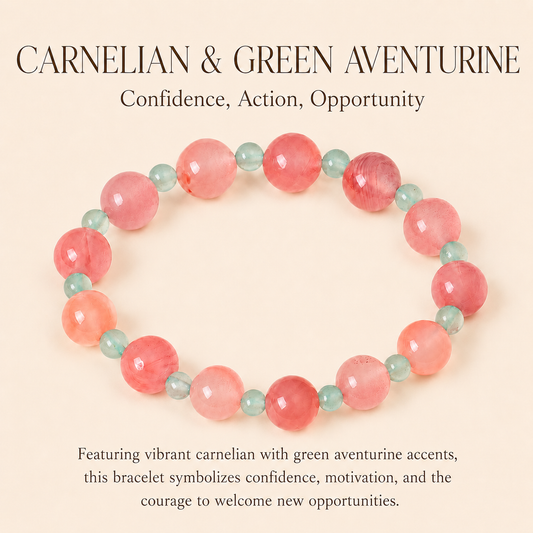 Carnelian & Green Aventurine Energy Bracelets