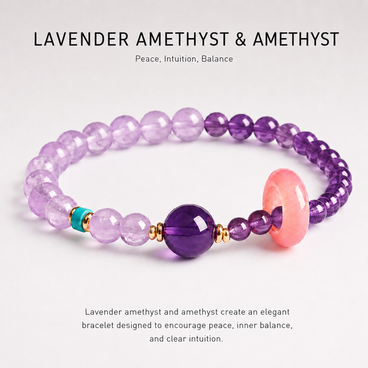 Lavender Amethyst & Amethyst Energy Bracelets