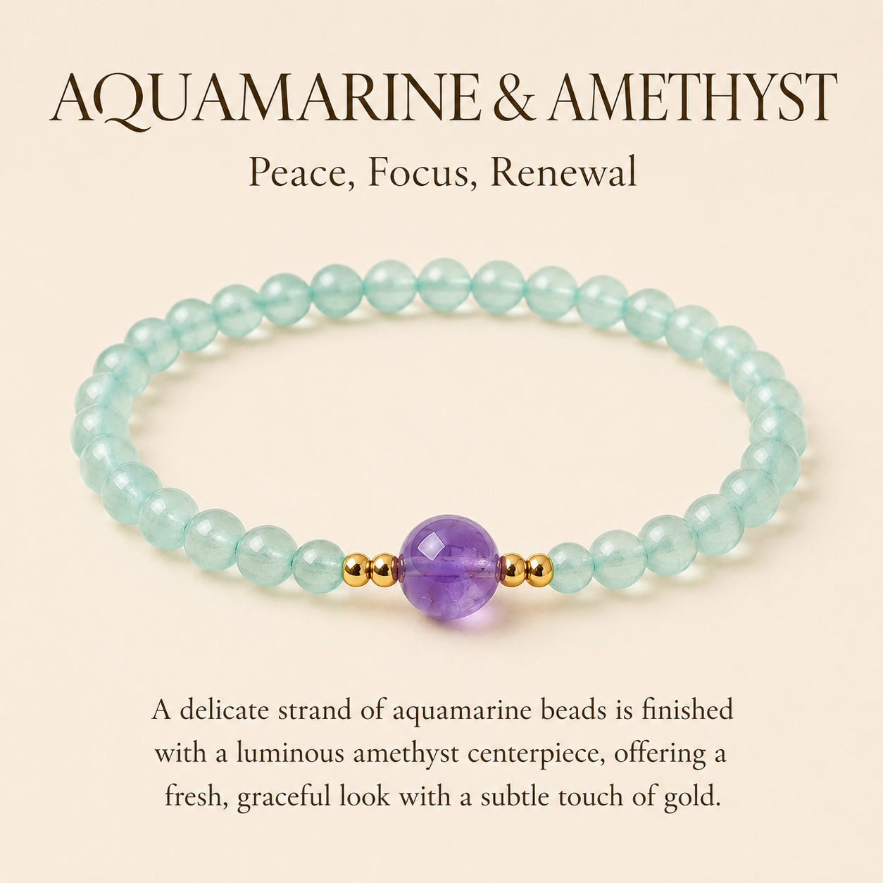 Aquamarine &Amethyst Energy Bracelets