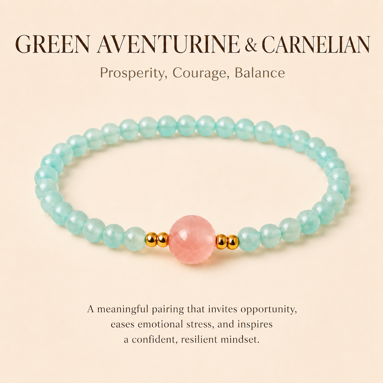 Green Aventurine &Carnelian Energy Bracelets