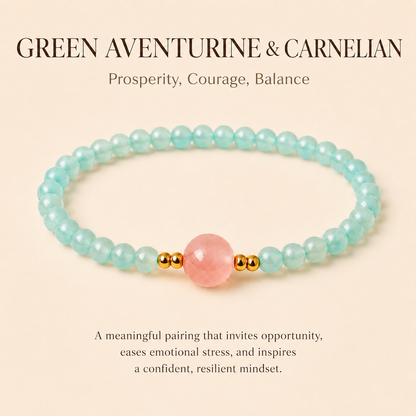 Green Aventurine &Carnelian Energy Bracelets