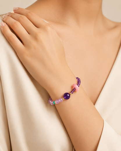 Lavender Amethyst & Amethyst Energy Bracelets