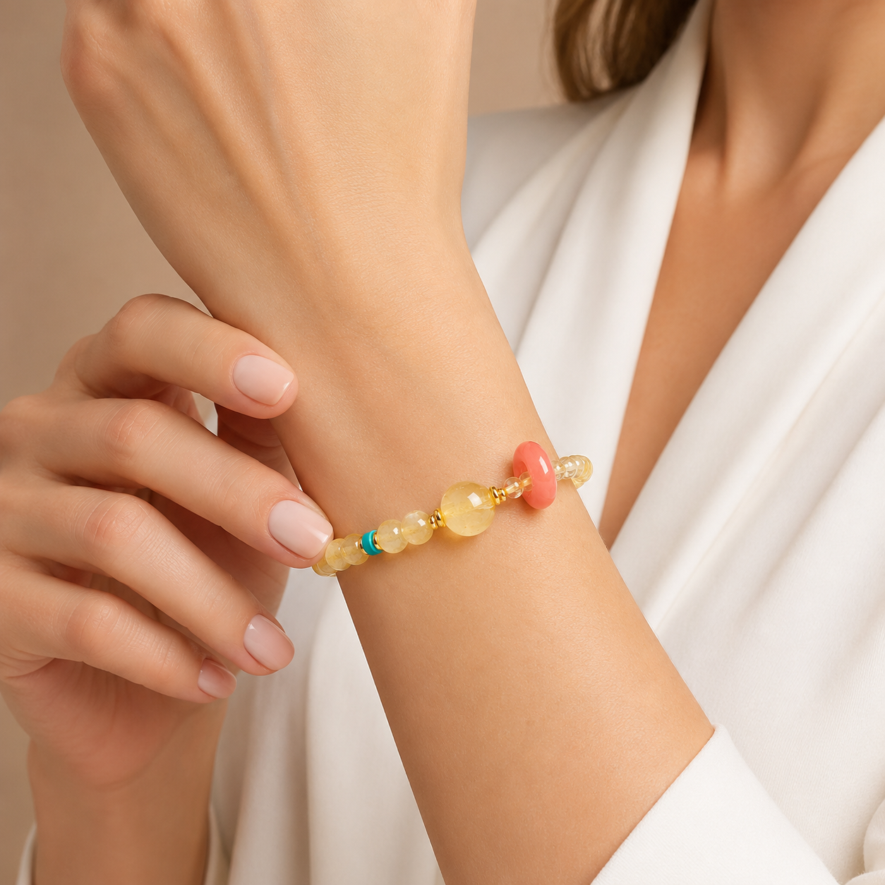 Golden Rutilated Quartz & Citrine Energy Bracelets