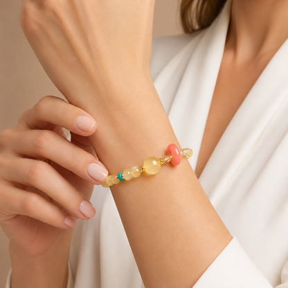 Golden Rutilated Quartz & Citrine Energy Bracelets