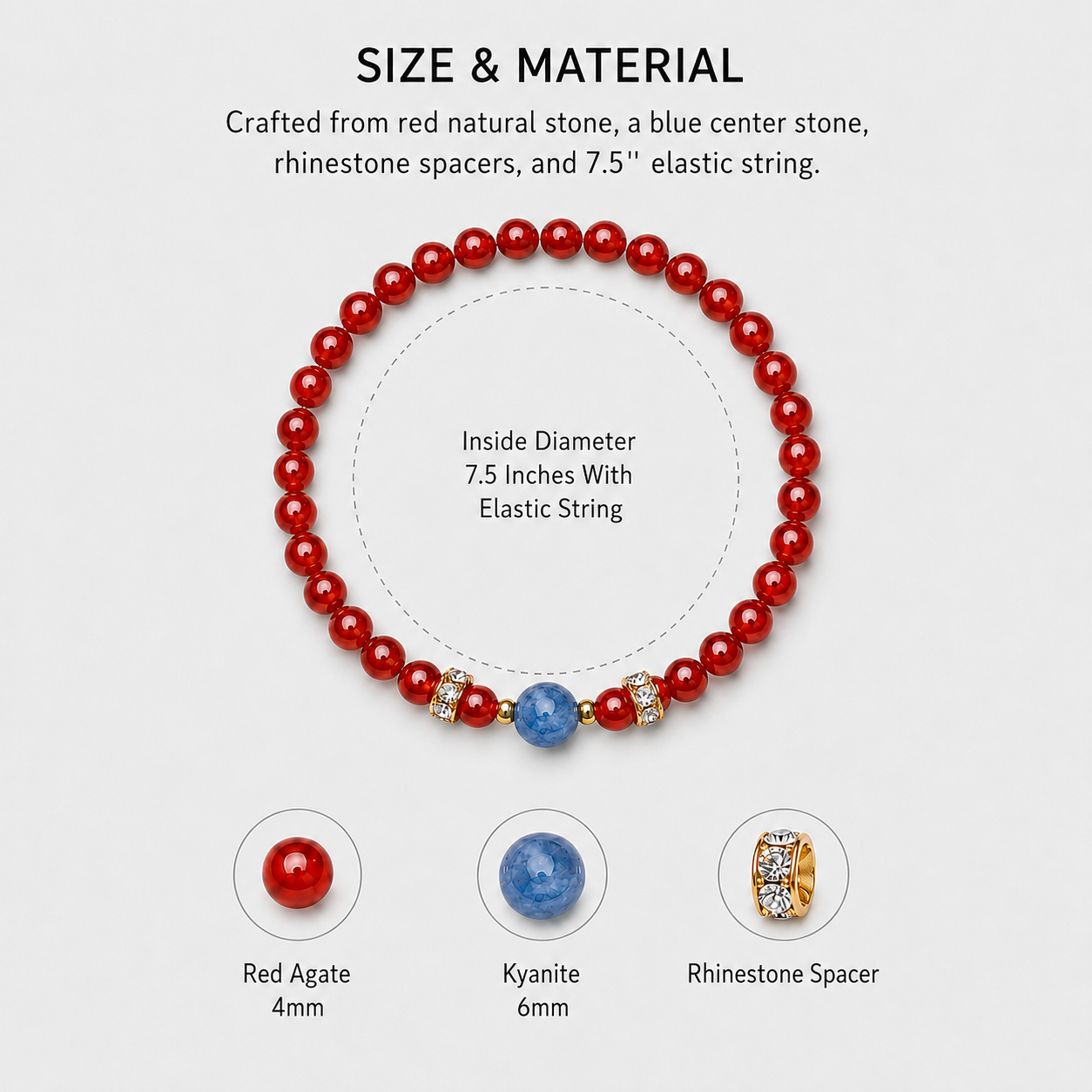 Red Agate & Kyanite Energy Bracelets
