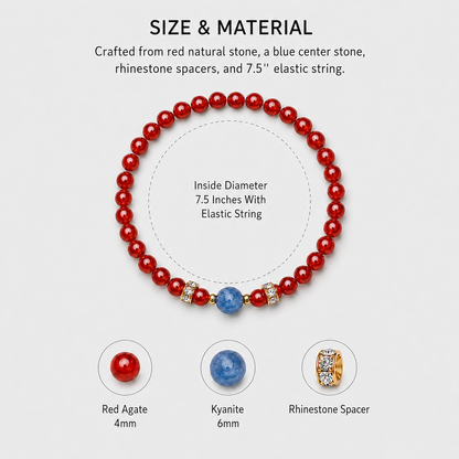 Red Agate & Kyanite Energy Bracelets
