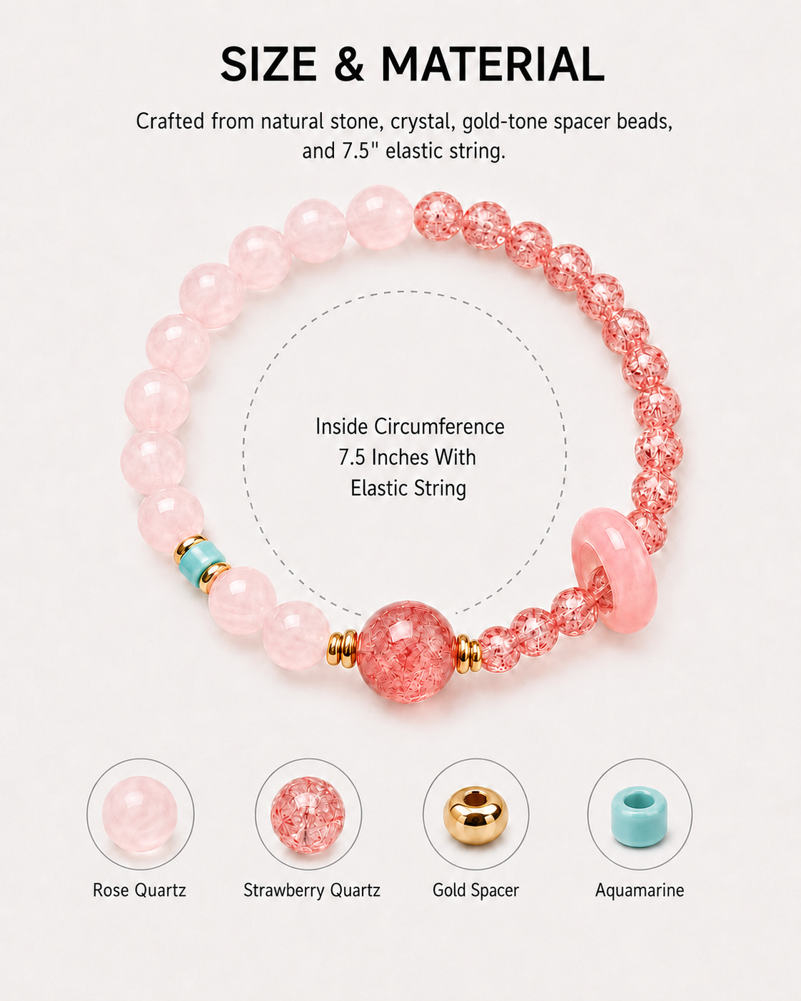 Rose Quartz & Strawberry Quartz Energy Bracelets