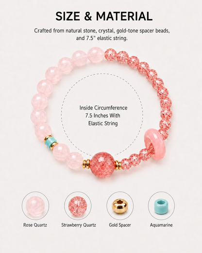 Rose Quartz & Strawberry Quartz Energy Bracelets