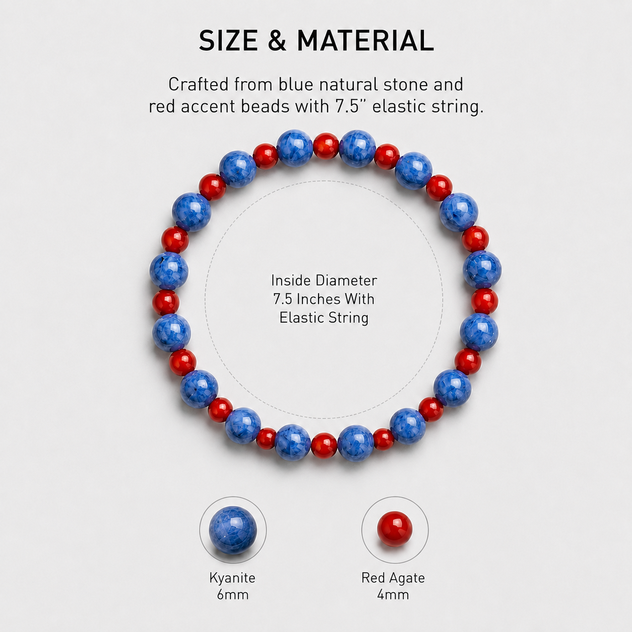 Kyanite & Red Agate Energy Bracelets