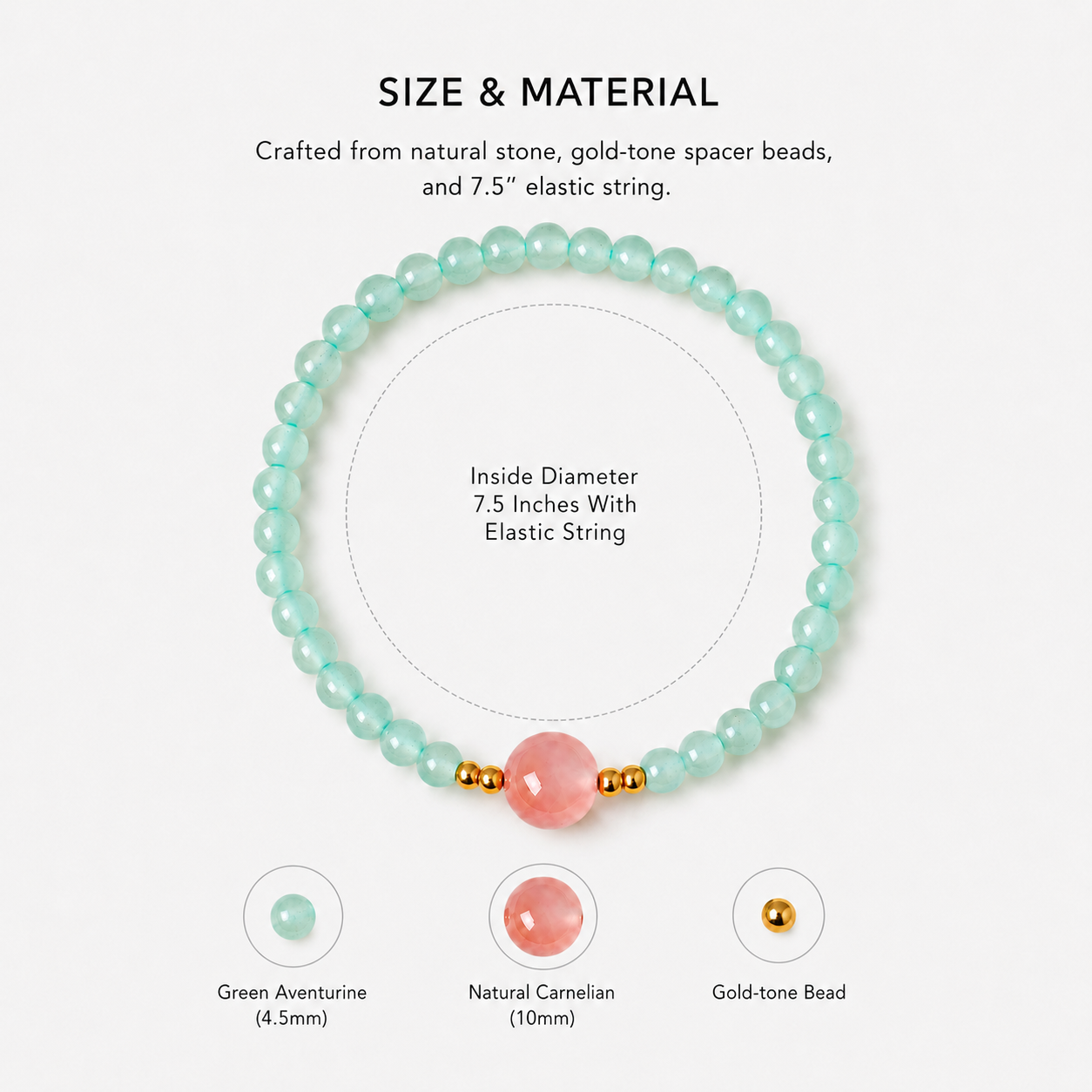 Green Aventurine &Carnelian Energy Bracelets