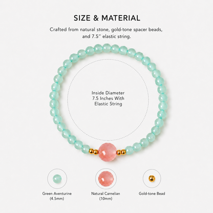 Green Aventurine &Carnelian Energy Bracelets