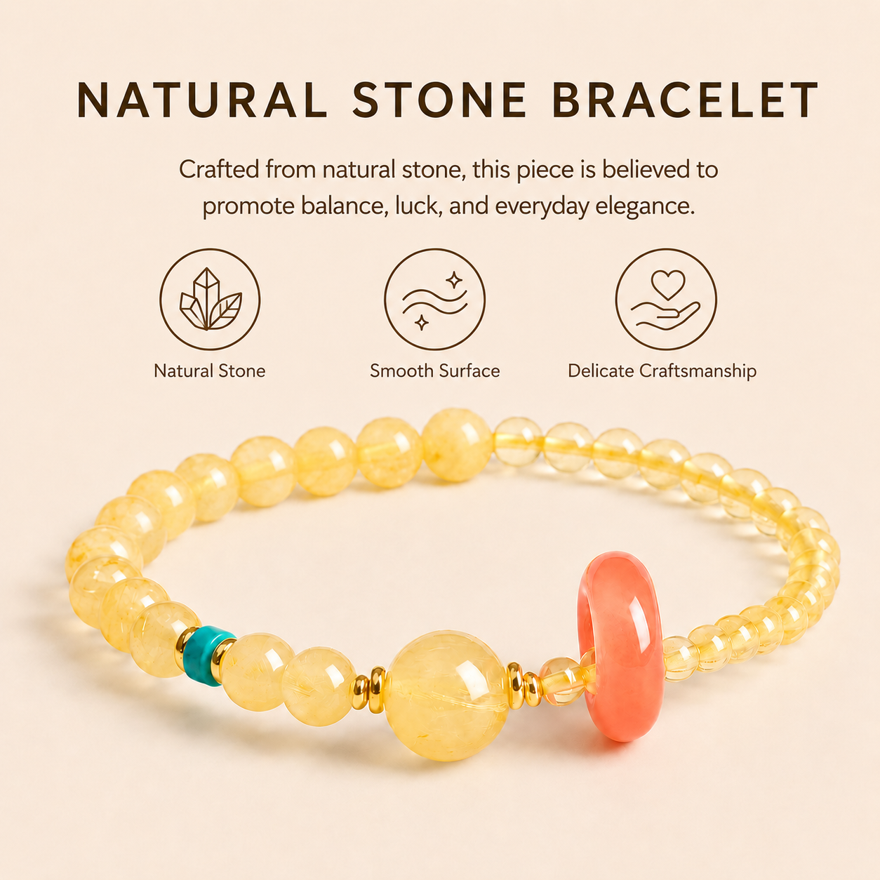 Golden Rutilated Quartz & Citrine Energy Bracelets