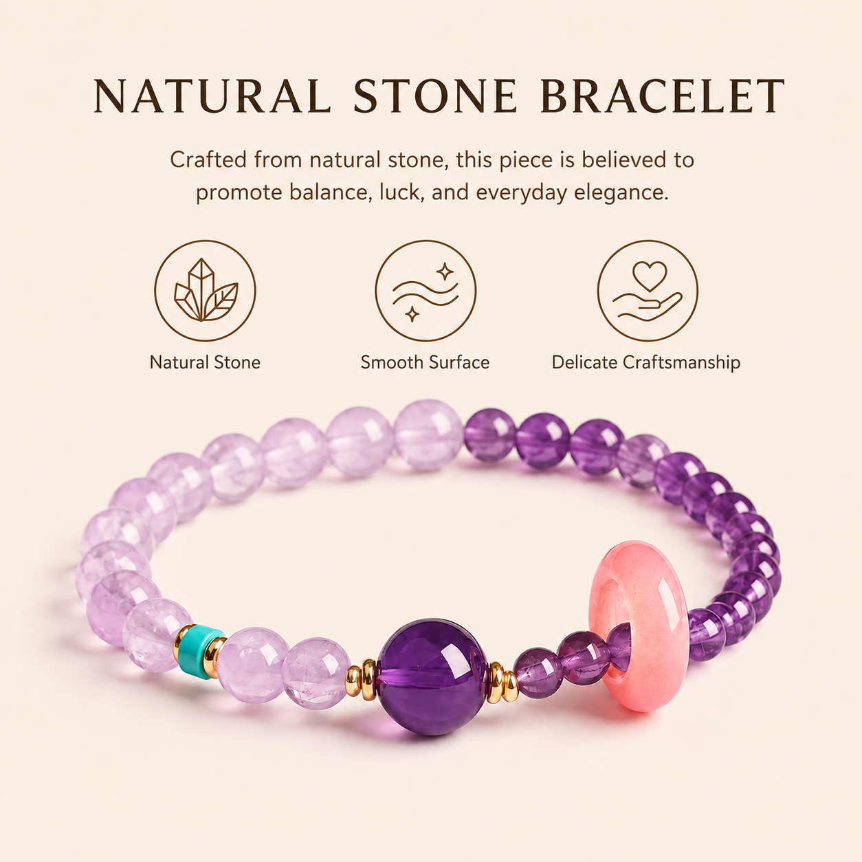 Lavender Amethyst & Amethyst Energy Bracelets
