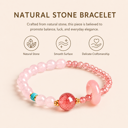 Rose Quartz & Strawberry Quartz Energy Bracelets