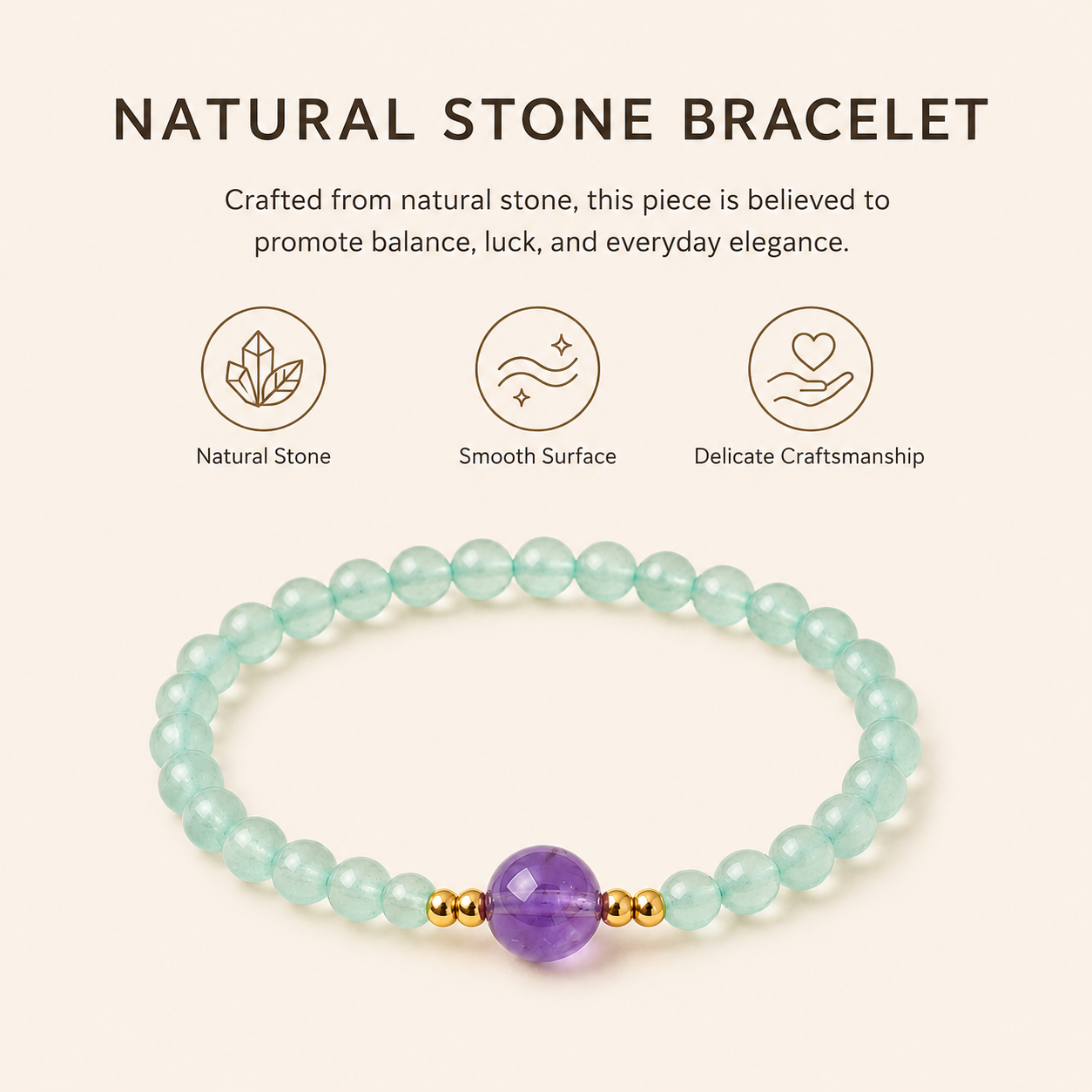 Aquamarine &Amethyst Energy Bracelets